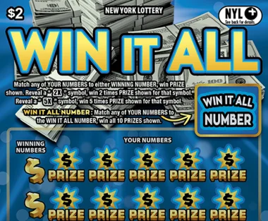 WIN IT ALL scratch-off ticket