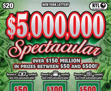 $5,000,000 SPECTACULAR scratch-off ticket