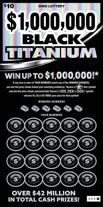 $1,000,000 Black Titanium scratch-off ticket