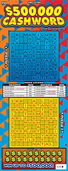$500,000 Cashword scratch-off ticket