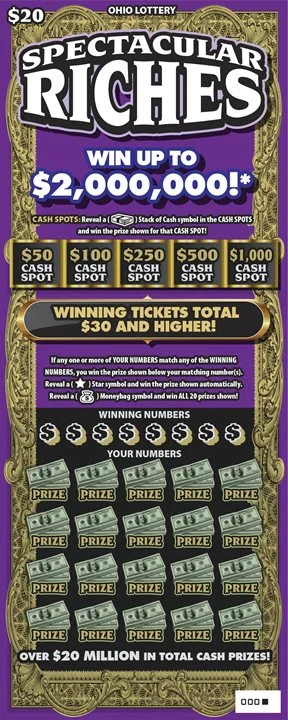 Spectacular Riches scratch-off ticket