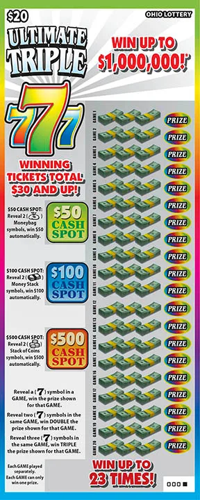 Ultimate Triple 777 scratch-off ticket