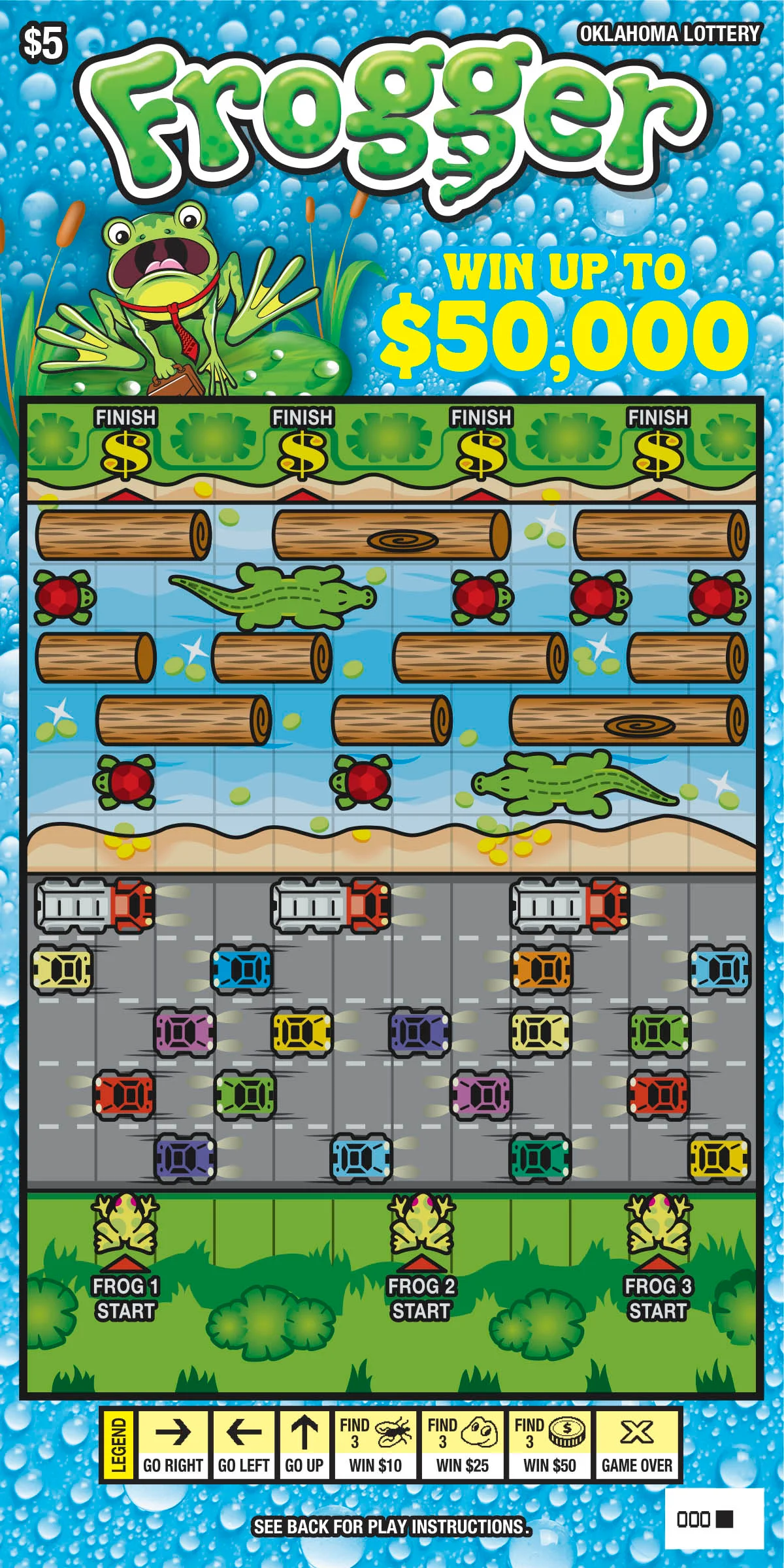 Frogger scratch-off ticket