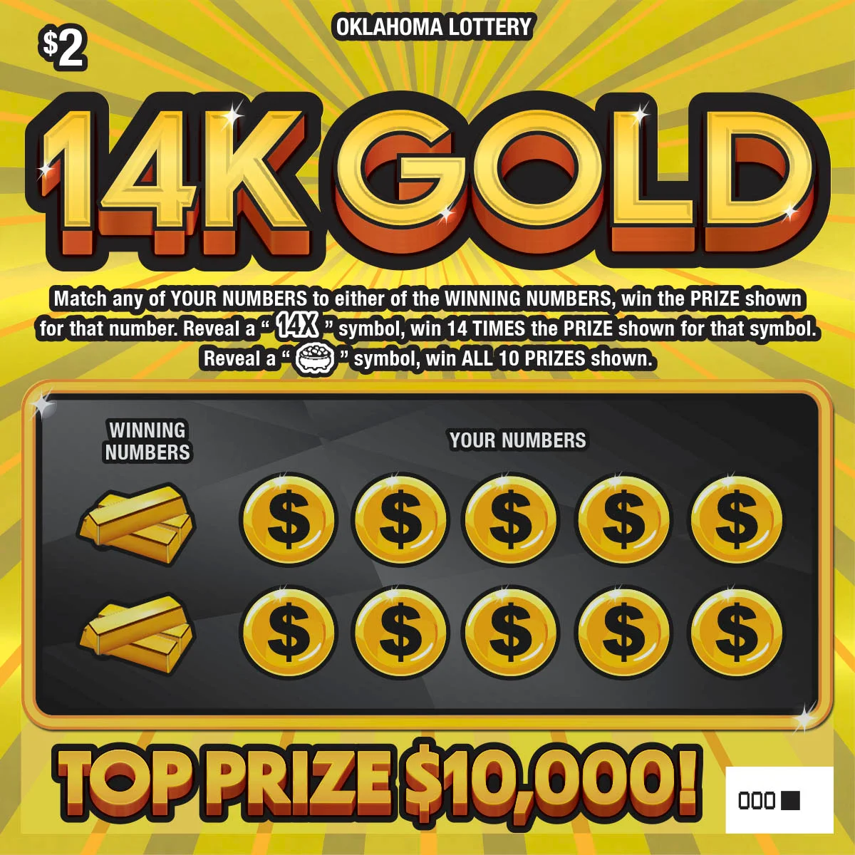 Oklahoma launched 5 new scratch-offs, and the Gold series proves the price rule