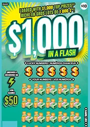 $1,000 In A Flash scratch-off ticket