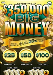 $350,000 Big Money scratch-off ticket