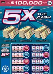 5X The Cash scratch-off ticket