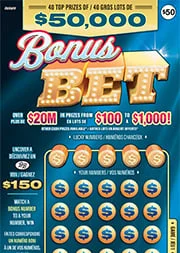 Bonus Bet scratch-off ticket