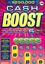 Cash Boost scratch-off ticket