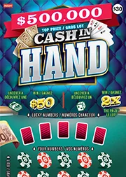 Cash In Hand scratch-off ticket