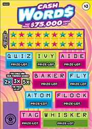 Cash Words scratch-off ticket