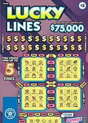 Lucky Lines scratch-off ticket
