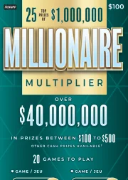 Millionaire Multiplier scratch-off ticket