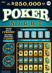 Poker Night scratch-off ticket