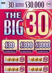 The Big 30 scratch-off ticket