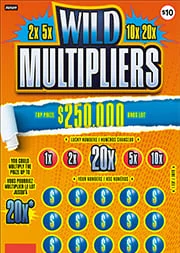 Wild Multipliers scratch-off ticket