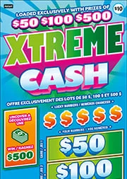 Xtreme Cash scratch-off ticket