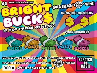 Bright Buck$ scratch-off ticket