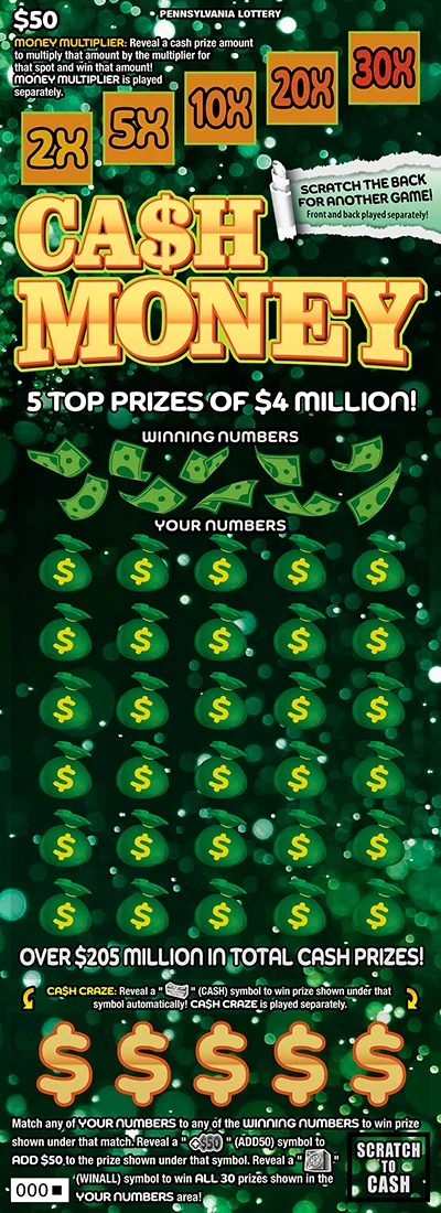 Ca$h Money scratch-off ticket