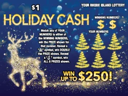 HOLIDAY CASH scratch-off ticket