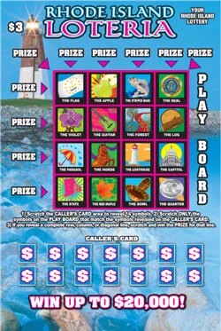 RHODE ISLAND LOTERIA (Game #294) scratch-off ticket
