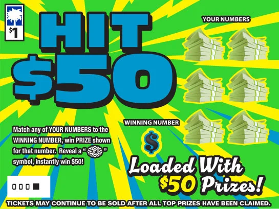 Hit $50 (Game #1640) scratch-off ticket