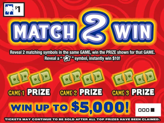 Match 2 Win scratch-off ticket