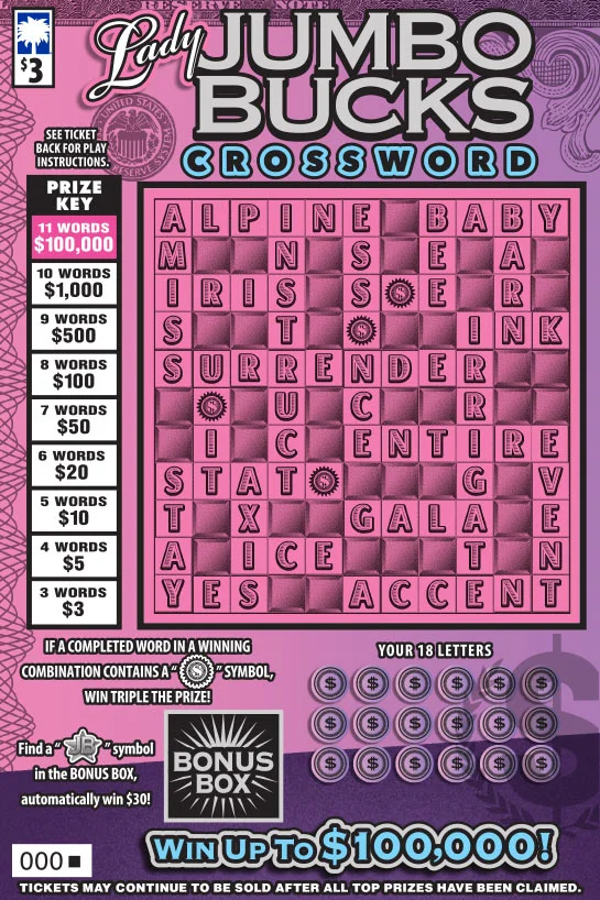 Lady Jumbo Bucks Crossword (Game #1651)
