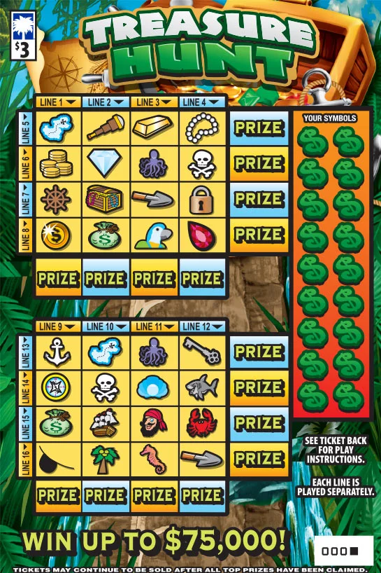 Treasure Hunt scratch-off ticket