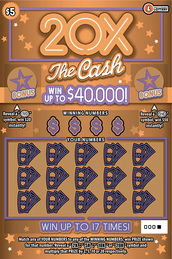 20X The Cash scratch-off ticket