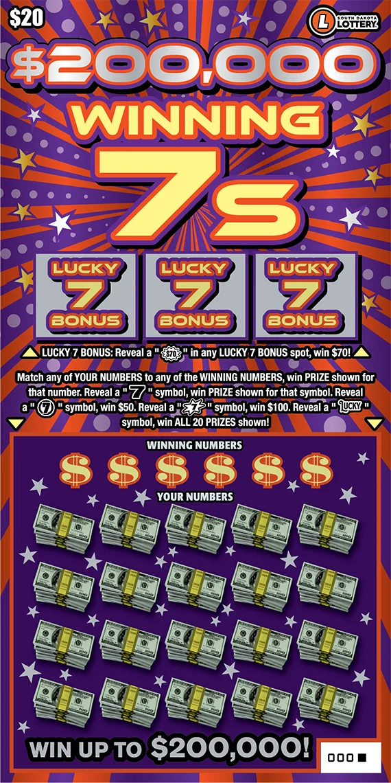 $200,000 Winning 7s scratch-off ticket