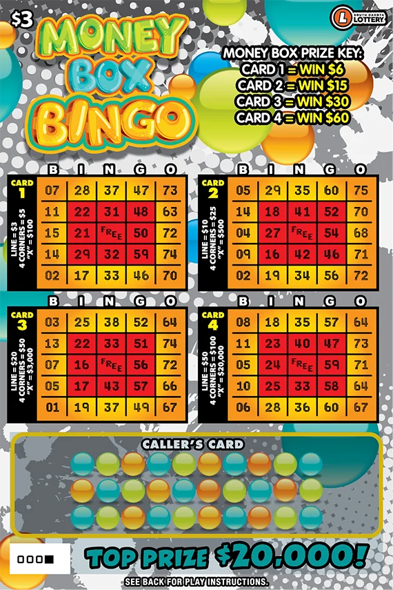 Money Box Bingo scratch-off ticket