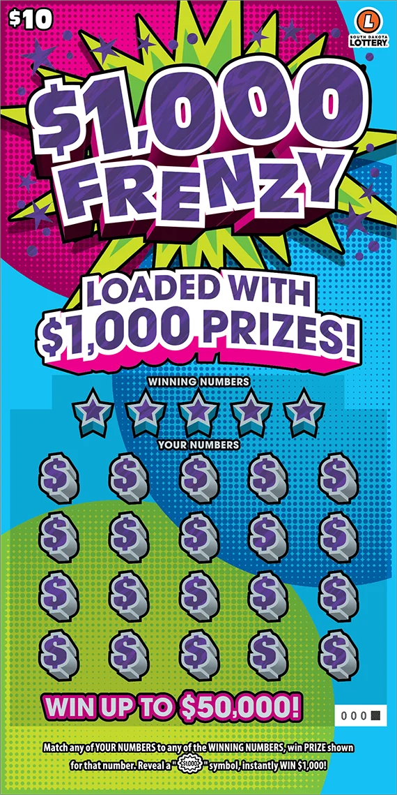 $1,000 Frenzy scratch-off ticket