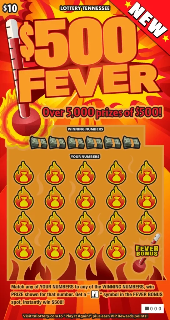 $500 Fever scratch-off ticket