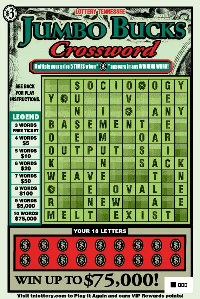 Jumbo Bucks Crossword scratch-off ticket