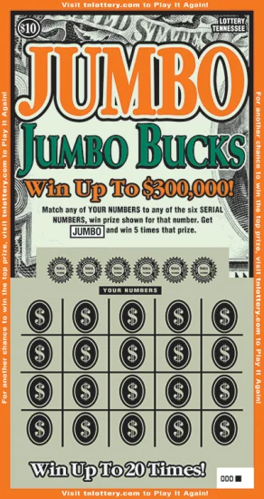Jumbo Jumbo Bucks scratch-off ticket