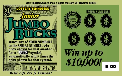 Junior Jumbo Bucks scratch-off ticket