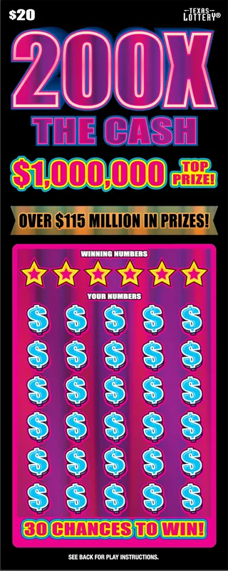 200X The Cash Texas Lottery scratch ticket