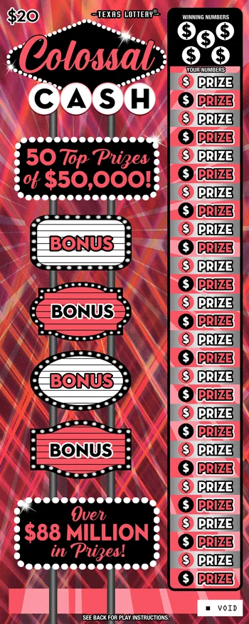 Colossal Cash scratch-off ticket