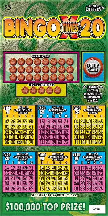Bingo Times 20 scratch-off ticket