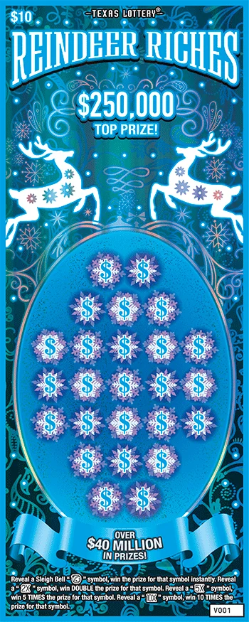 Reindeer Riches scratch-off ticket