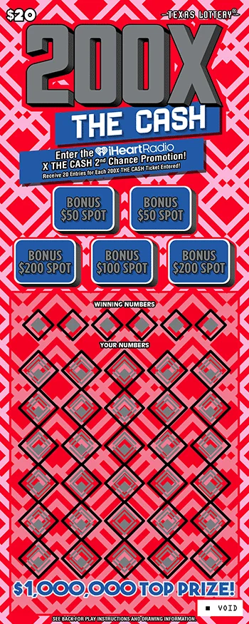200X The Cash scratch-off ticket