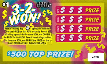 3-2-Won! scratch-off ticket