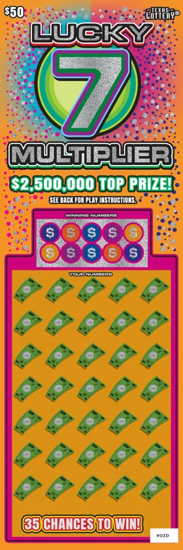 Lucky 7 Multiplier Texas Lottery scratch-off ticket