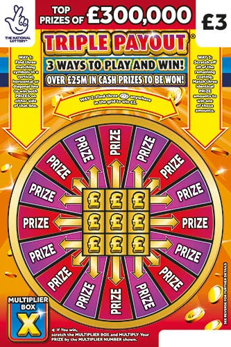 Triple Payout scratch-off ticket