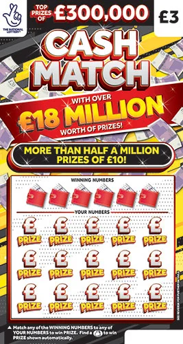 Cash Match scratch-off ticket