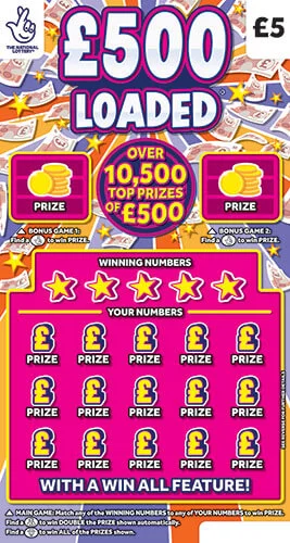 £500 Loaded scratch-off ticket