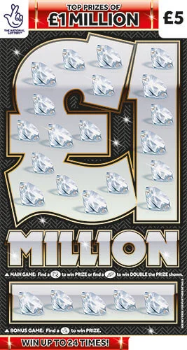 £1 Million scratch-off ticket