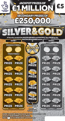 Silver & Gold scratch-off ticket