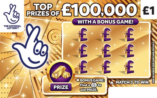 £100,000 Gold scratch-off ticket